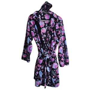 Vera Bradley Black Pink Paisley Robe Luxurious Intimates Sleepwear L / XL